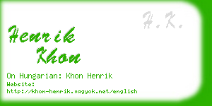henrik khon business card